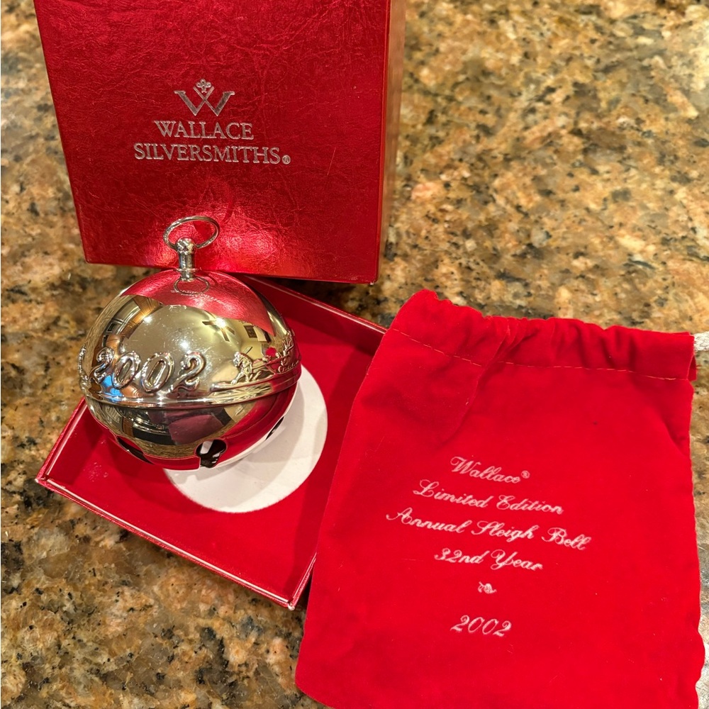 Wallace Silversmiths 2002 Silver Bell Ornament
